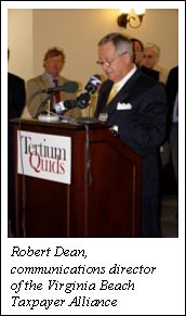 Robert Dean, communications director of the Virginia Beach Taxpayer Alliance